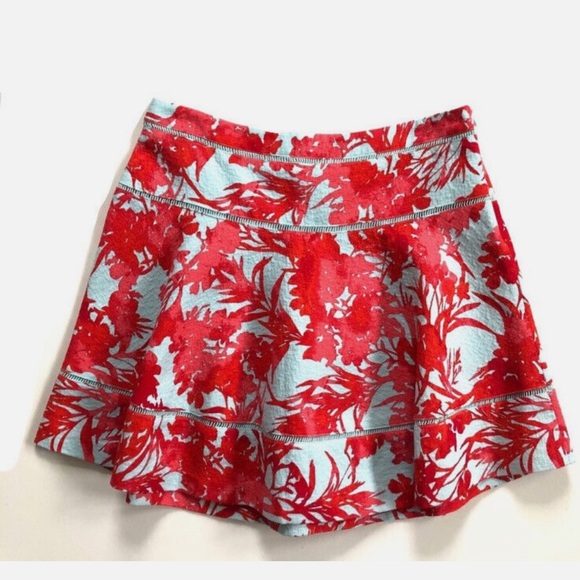 Banana Republic Red Candy Floral Skater Mini Skirt - Picture 3 of 11